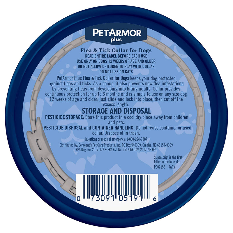 PetArmor Plus Collar for Dogs, (one Size fits All) 1 Count