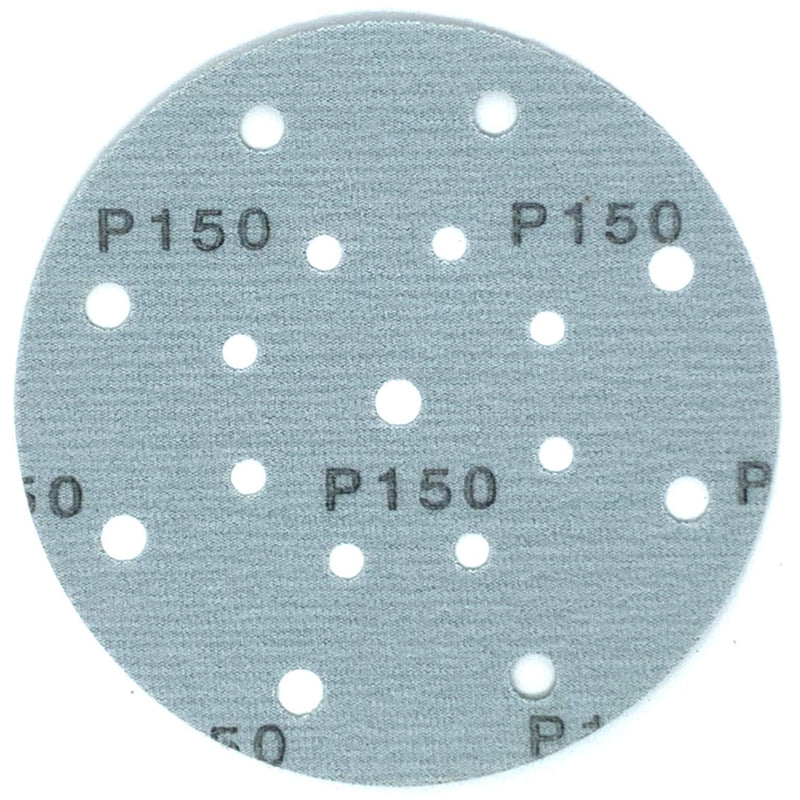 Serious Grit 6-Inch 17-Hole, 150 Grit Sanding Discs - Premium Hook and Loop Heavy Duty Sandpaper for Random Orbital Sanders - 50 PACK BOX