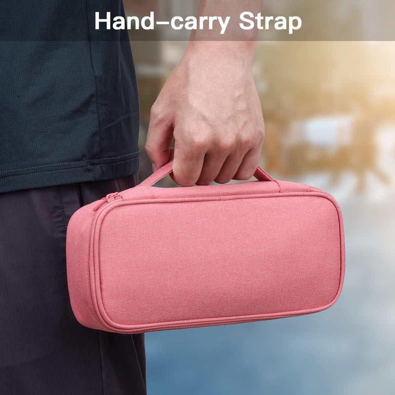 Travel Cord Organizer Case, Electronics Organizer Bag for Cable & Charger, External Power Bank, Portable Hard Drive (Pink) Large Pink-L