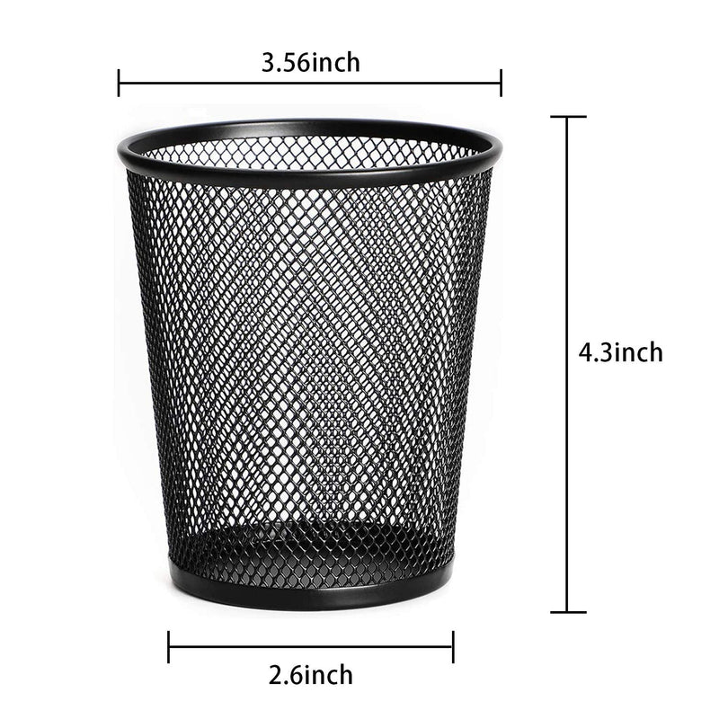 Pen Holder for Desk Mesh Pen Cups Metal Pencil Holder 12 Packs Desk Organizers and Storage 4.3x3.56x2.6inch Black