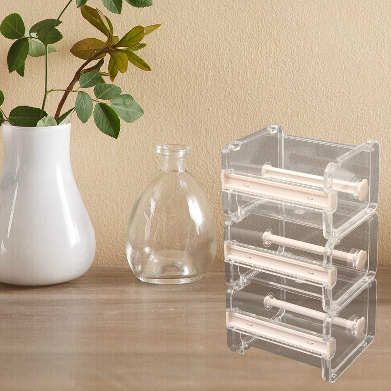 Washi Tape Holder, 6PCS Clear Roll Tape Holder Organizer, Perfect for Cutter Masking Tape in School, Office and Home for DIY(Clear)