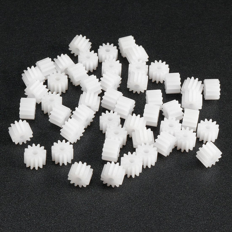 uxcell 50pcs Plastic Gears 12 Teeth Model 122A Reduction Gear Plastic Worm Gears for RC Car Robot Motor