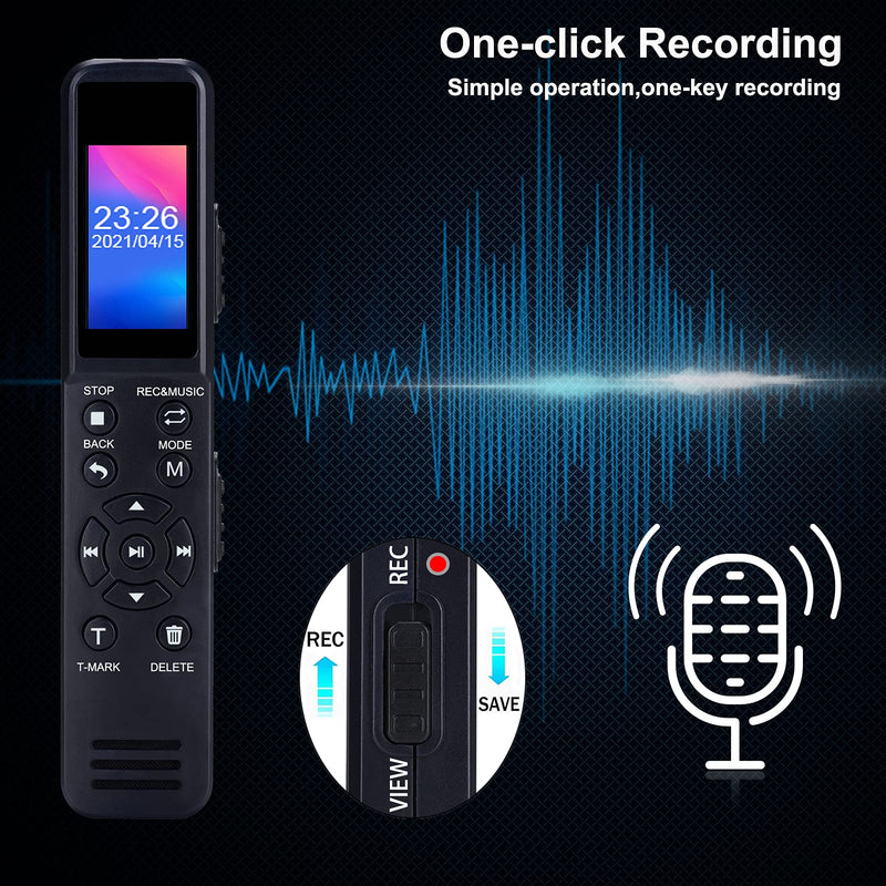 Digital Voice Recorder,Voice Activated Recorder with Playback - Upgraded Small Tape Sound Recorder for Lectures, Meetings, Interviews, 8GB Internal Memory with 32GB TF Card