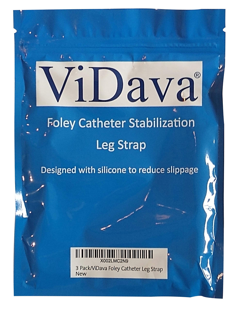 ViDava 3 Pack Foley Catheter Leg Strap, with Silicone to Reduce Slipping, Secure Your Urinary Catheter with ViDava Catheter Straps 23" Long x 2" Wide
