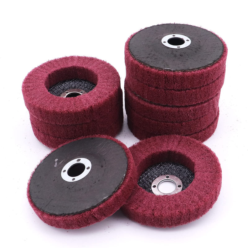 Yuhtech 10 pieces 4 inch 100 mm polishing disc polishing wheel for stainless steel angle grinder