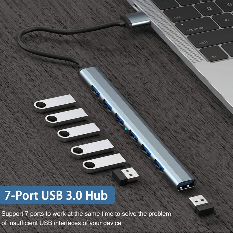USB Hub 3.0 with 7 Ports, VIENON Aluminium USB 3.0 Hub USB Splitter USB Extender for for Laptop, PC, MacBook, Mac Pro, Mac Mini, iMac, Surface Pro and More