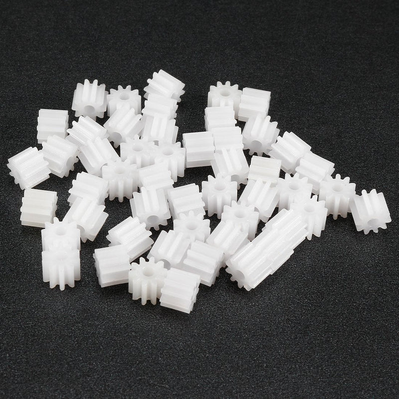 uxcell 50pcs Plastic Gears White 10 Teeth Model 102A Reduction Gear Plastic Worm Gears for RC Car Robot