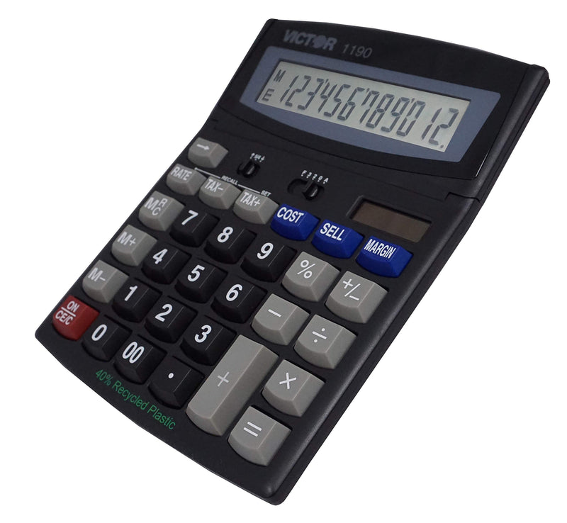 Victor 1190 Desktop Display Calculator, Black, 1" x 5.9" x 7.8"