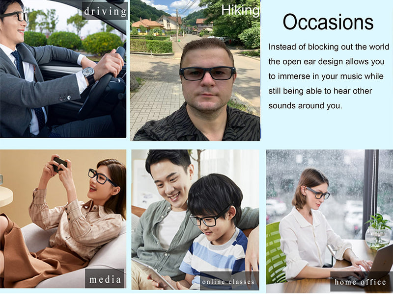 Meagtlva Smart Glasses for Men&Women Wireless Bluetooth Sunglasses Open Ear Music&Hands-Free Calling,Polarized Lenses,IP5 Water-Sweat Proof for Bluetooth Dvieces KY-B
