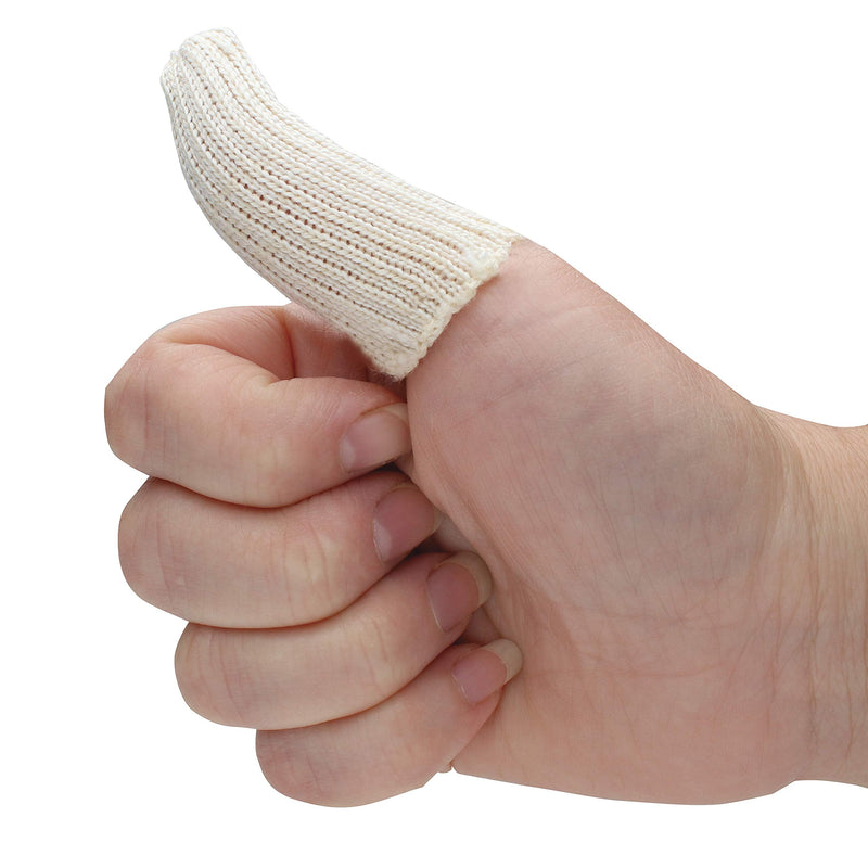 The Beadsmith 3" Finger Cots, Toe Sleeve, Thumb Protector, Covers Fingertip, Breathable Cotton Elastic Blend, pack of 20 Fingertip Sleeves, Use as a bandage for sports, work and cleaning