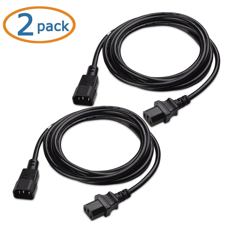 Cable Matters 2-Pack Computer to PDU Power Extension Cord, Power Extension Cable (IEC C14 to IEC C13 PDU Power Cord) 6 Feet