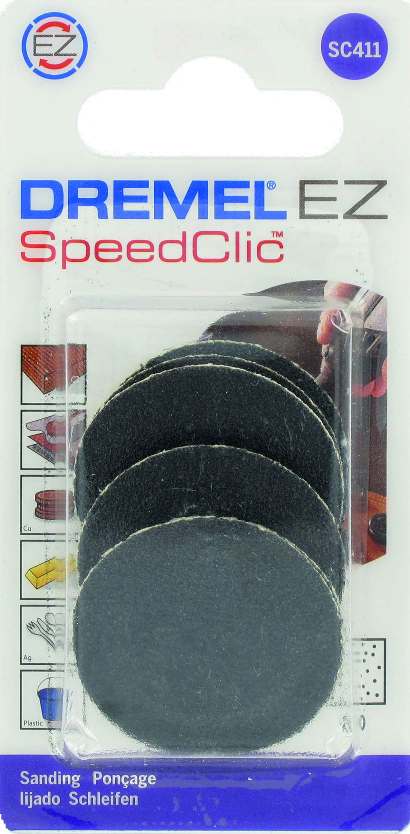 Dremel EZ SC411 SpeedClic sanding disc accessory set (for multifunctional tool with 6 sanding discs for surface and edge sanding of wood, plastics, metal pipes, brass, aluminum and much more) SC411 - 60 grit