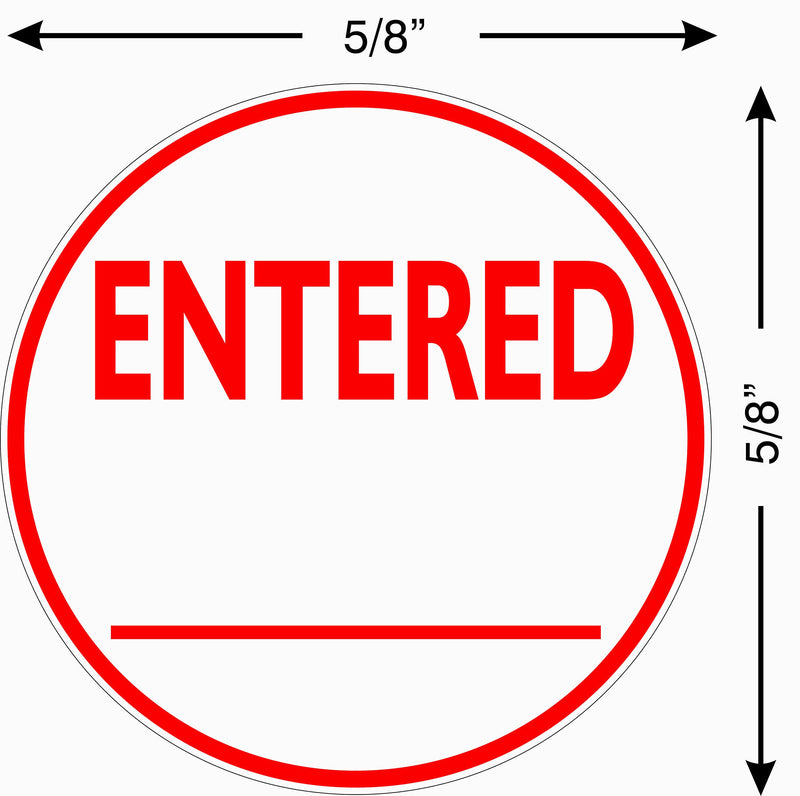 Supply360 AS-IMP2004 Round Stamp Entered in Circle & Space for Initials, Red Ink, Durable, Light Weight Self-Inking Stamp, 5/8" Impression Area