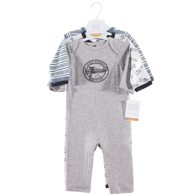 Hudson Baby Unisex Baby Cotton Coveralls 0-3 Months Aviation