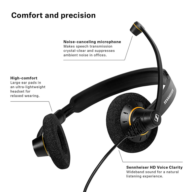 Sennheiser Consumer Audio SC 60 USB ML (504547) - Double-Sided Business Headset | For Skype for Business | with HD Sound, Noise-Cancelling Microphone, & USB Connector (Black)