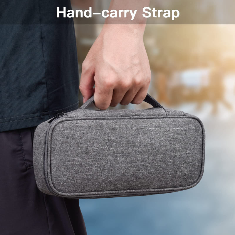 Tech Organizer Travel Case, Electronics Carrying Pouch Bag for Cable, Charger & Cords, External Power Bank, Portable Hard Drive (Dark Grey) Large Dark Grey-L