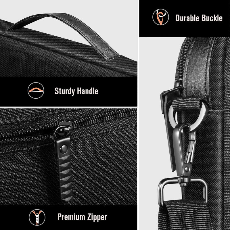 SITHON Tablet Laptop Shoulder Bag for MacBook Pro 14-inch 2021, 13.3" MacBook Air/Pro M1, 12.9" iPad Pro, 12.3” Surface Pro, Water Repellent Shockproof Tablet Sleeve Case Carrying Handbag, Black