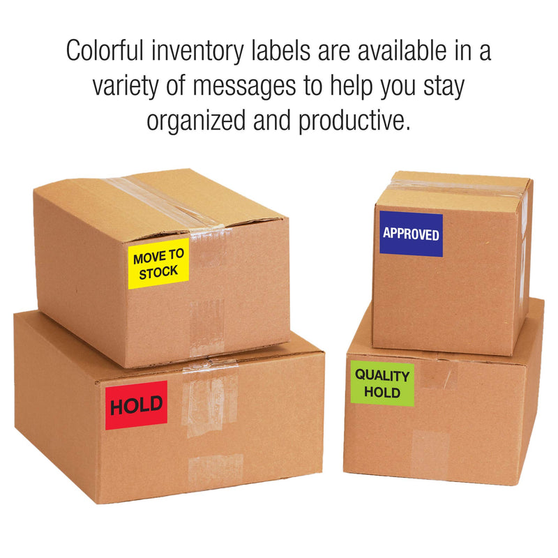 Ship Now Supply SNDL1144 Tape Logic Labels,"QC Accepted", 2" x 3", Fluorescent Yellow (1 Roll of 500 Labels)