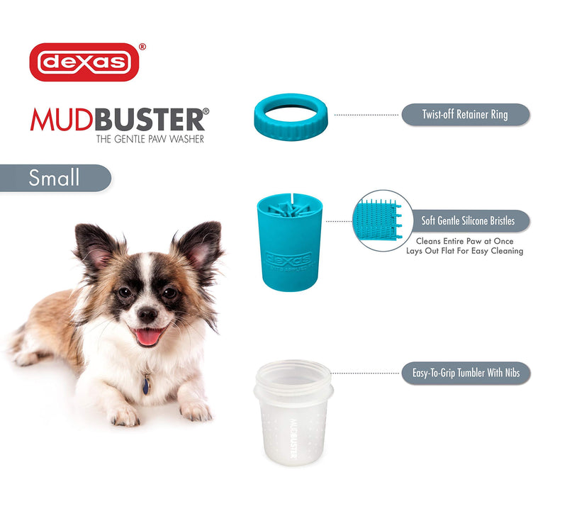 Dexas MudBuster Portable Dog Paw Washer/ Paw Cleaner Blue Small (Pack of 1)