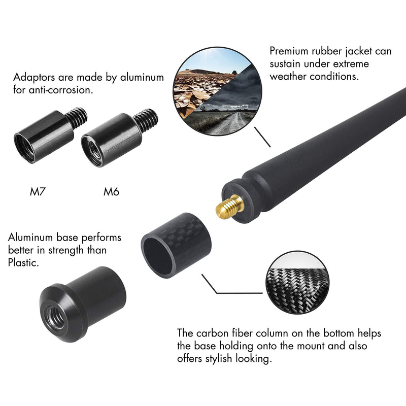 Rydonair Antenna Compatible with Chevy Silverado & GMC Sierra/Denali | 7 inches Flexible Rubber Antenna Replacement | Designed for Optimized FM/AM Reception