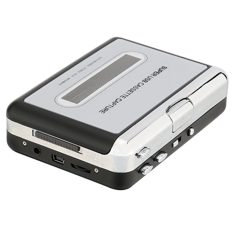 Reshow Cassette Player â€“ Portable Tape Player Captures MP3 Audio Music via USB â€“ Compatible with Laptops and Personal Computers â€“ Convert Walkman Tape Cassettes to iPod Format (Silver) Silver