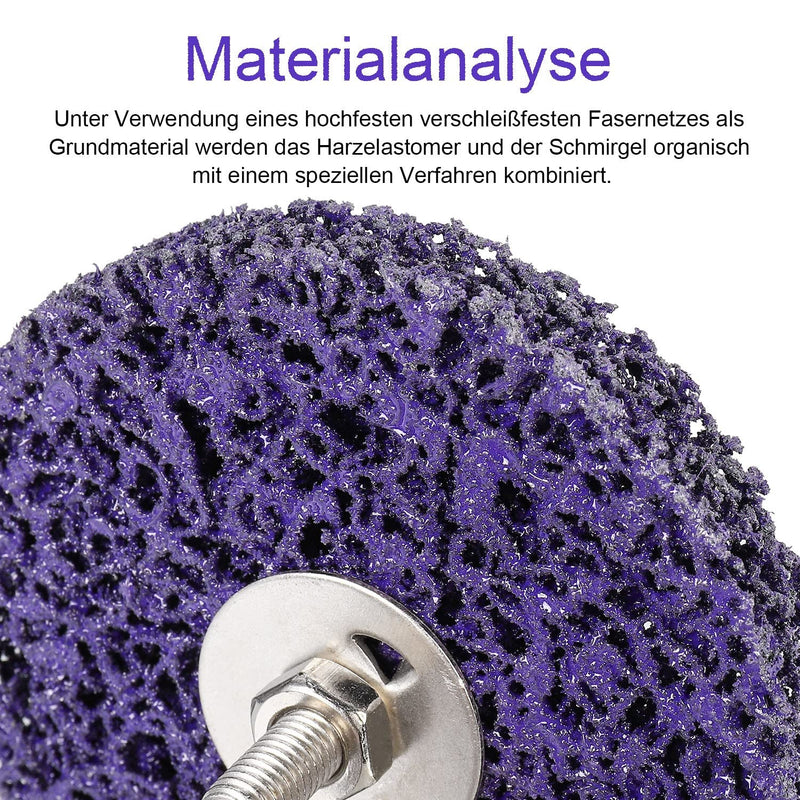 Angelkiss 5 piece disc set, 100 mm CBS grinding disc, purple coarse cleaning disc, CBS cleaning disc for angle grinders of paint, rust welds, oxidation cleaning and removal
