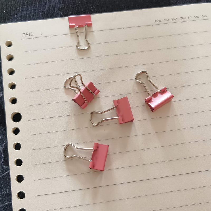 Nctinystore Colored Binder Clips Mini Metal Clamp 5/8-IN / 0.6-inch / 15-mm (Pink, 40-Count) Pink Mini 40-pcs