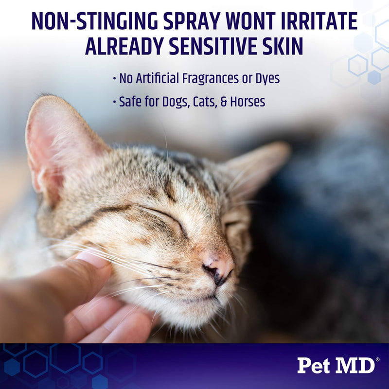 Pet MD Hydrocortisone Spray for Dogs, Cats, Horses - Itch Relief Spray for Hot Spots, Flea and Insect Bites, Irritated Dry Itchy Skin, Allergies, and Dermatitis - Reduces Topical Inflammation - 4 oz