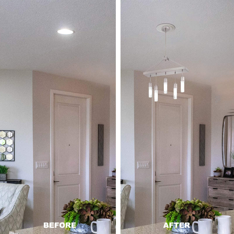 Ciata Lighting Recessed Lighting Converter for Pendant or Light Fixtures in White Finish – 1 Pack