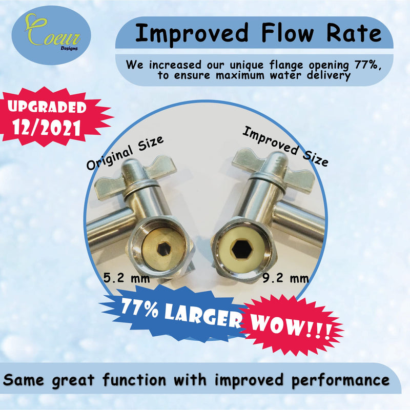 Coeur Designs 12-Inch Shower Extension Arm. Solid Brass. Height/Angle Adjustable With a Unique Locking Gear for a Perfect Position Every time. Holds All Showerhead Sizes!! 12 Inch Brushed Nickel
