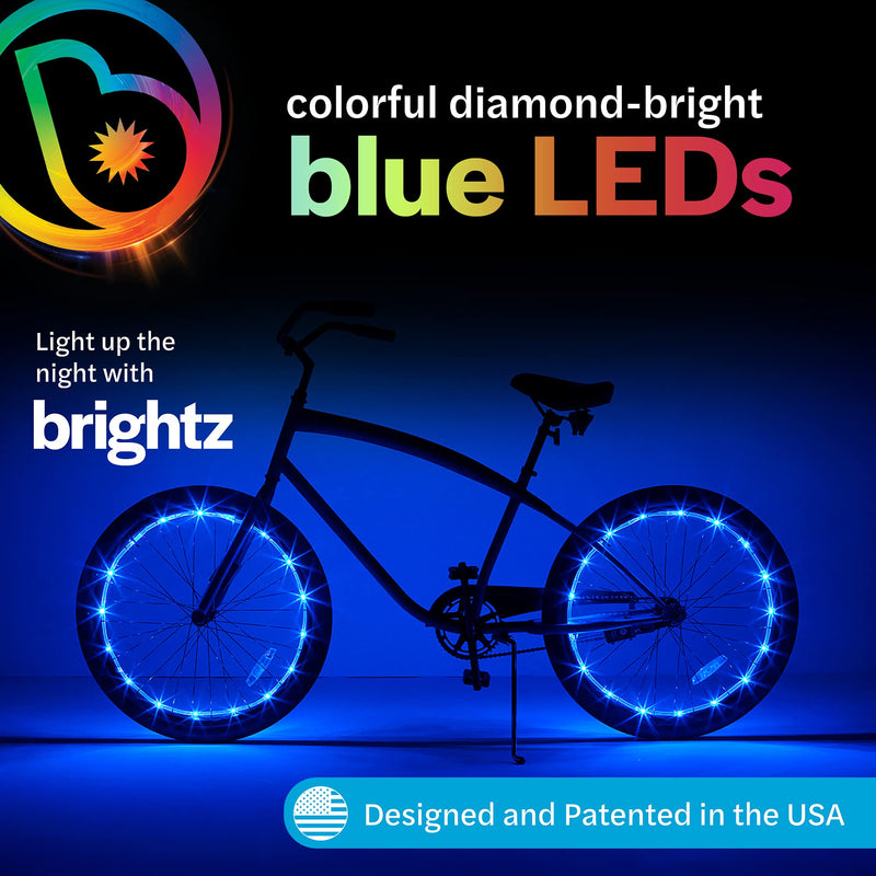 Brightz WheelBrightz LED Bike Wheel Lights, Pack of 2 Wheel Lights – LED Bike Lights for Bicycle Tires – Best Fun Outdoor Stocking Stuffer Birthday Gift for Kids, Teens, Adults Blue
