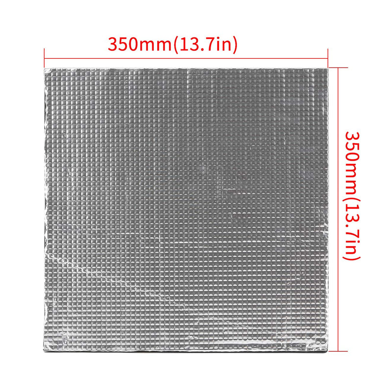 FYSETC Printer 3D Accessories 13.7x13.7 inch/350mm Heated Bed Insulation Lightweight Foam Foil Self-Adhesive Insulation Mat Sticker Hotbed Thermal Pad for Ender 5 Plus/ X5S/ Voro