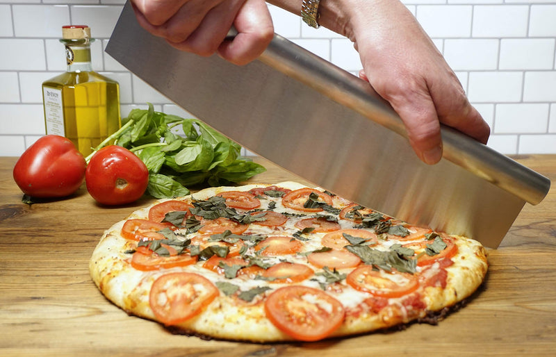 RSVP International Endurance Rocker Style Stainless Steel Pizza Cutter, 14" | Sharp & Versatile Cutter | Chop & Slice Cakes & Pizzas with Ease | Dishwasher Safe