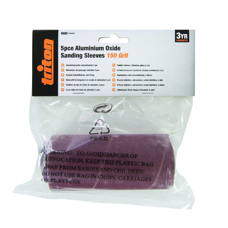 Triton 926837 corundum sanding sleeves, pack of 5, brown