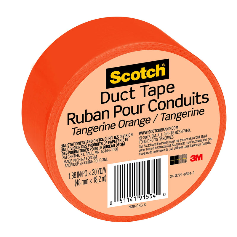 Scotch Duct Tape, Tangerine Orange, 1.88-Inch by 20-Yard