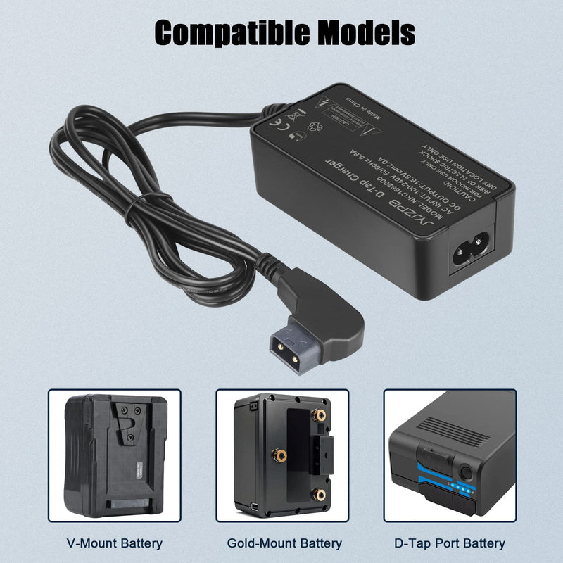 JYJZPB D-Tap Quick Charger for V-Mount/V Lock/Gold Mount Battery Charger, Compatible for Sony BP-U65 BP-U68 HDW-800P HDW-F900R PDW-680 PDW-850 DSR-650PProfessional Video Camcorder [Output: 16.8V 2A]