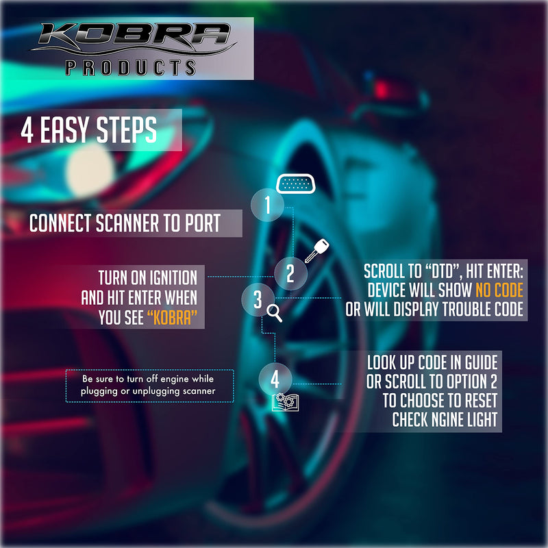 Kobra Newest Version OBD2 Scanner Car Code Reader - Universal Auto OBD Car Diagnostic Tools for All Cars, Automotive Check Engine Readers with Reset (Red and Black) Compact