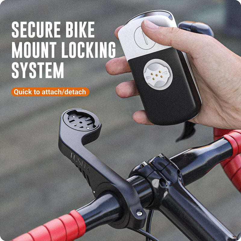 TUSITA Flush Out Front Mount and Quarter-Turn to Friction Flange Mount Adapter Compatible with Garmin Edge GPS Bike Computer, XOSS G/G+ - Cycling Handlebar 25.4mm 31.8mm Light Holder Camera Bracket