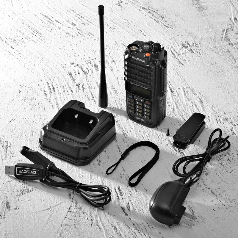 BAOFENG UV-9G GMRS Radio Waterproof IP67, Outdoors Two Way Radios Long Range Rechargeable, Handheld Dual Band NOAA Scanner, GMRS Repeater Capable, Programming Cable Included