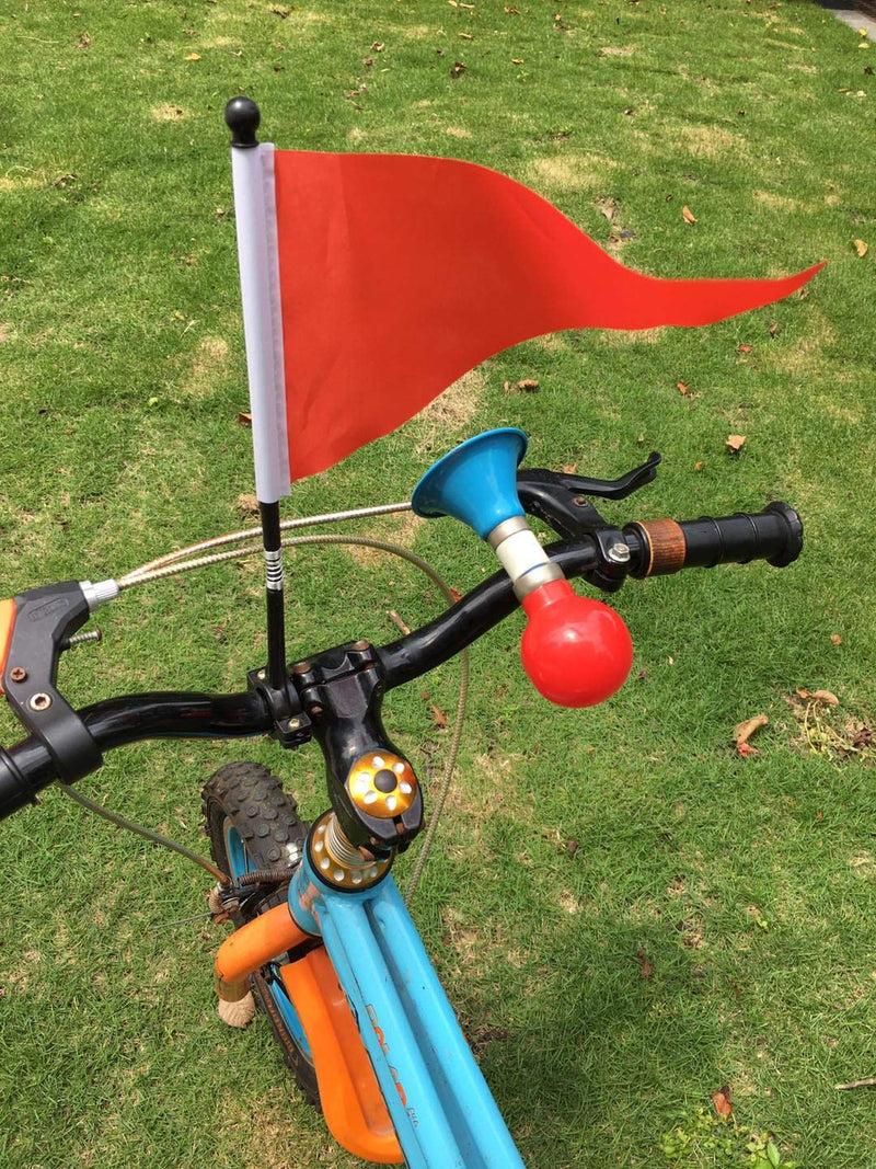 AISHEMI Kids Bike Accessories Cycling Handlebar Safety Triangle Flag Pole Polyester Tear-Resistant Waterproof Orange Safty Flag