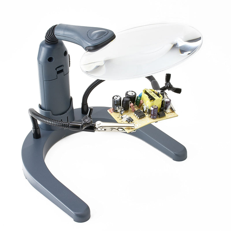 Carson HelpingHands 2x LED Magnifier Stand and Hands-Free Magnifier Station with Fully Adjustable Clamps (GN-88)