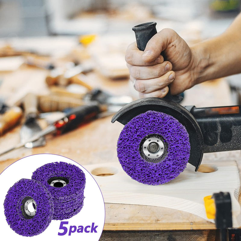 Pack of 5 125 mm CSD disc grinding disc, coarse cleaning disc, nylon fabric disc, grinding discs for angle grinders, cleaning, removing paint, rust, weld seams and oxidation