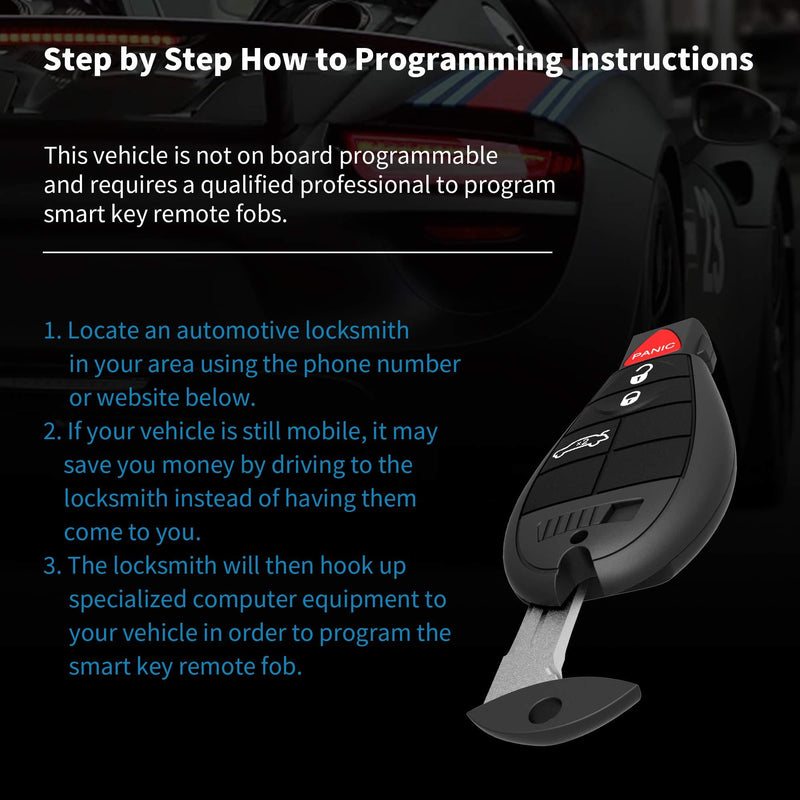 Key Fob Fit for Chrysler 300 2008-2011, Dodge Durango 2008-2013, Challenger 2008-2014, Journey 2009-2013, Charger 2008-2012, Grand Caravan 2008-2014 4-BTN