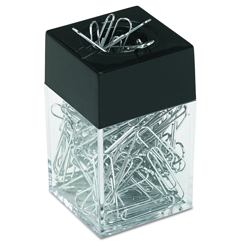 Universal Paper Clips with Magnetic Dispenser, Wire, 1 3/8-Inch, Silver, 12/100 Carton Boxes