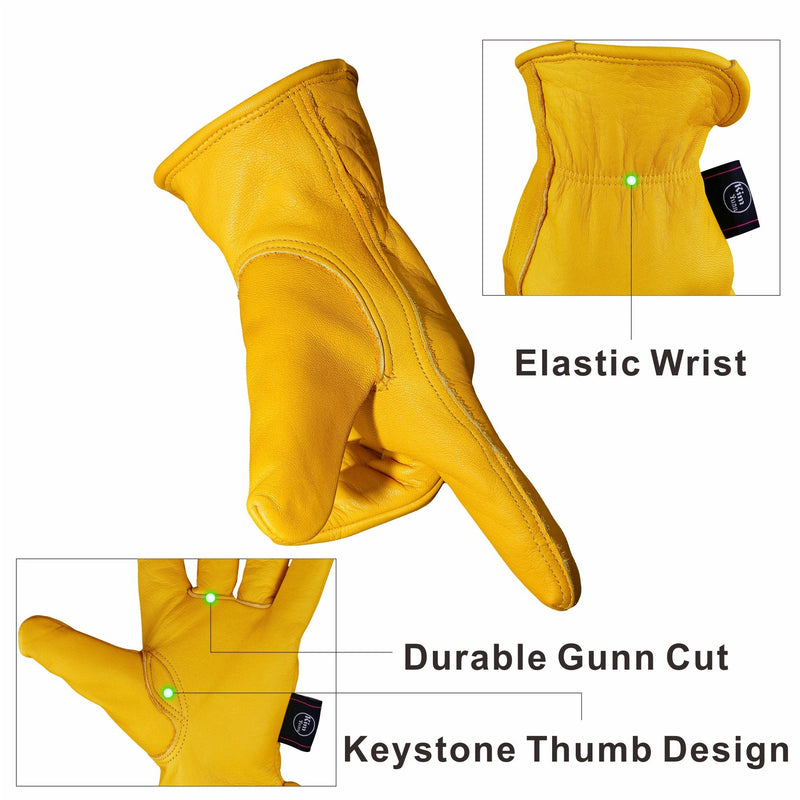 KIM YUAN Winter Warm Work Gloves 3M Thinsulate Lining Perfect for Gardening/Cutting/Construction/Motorcycle, Men & Women 1 Pair X-Large (Pack of 1) Winter-elastic Wrist