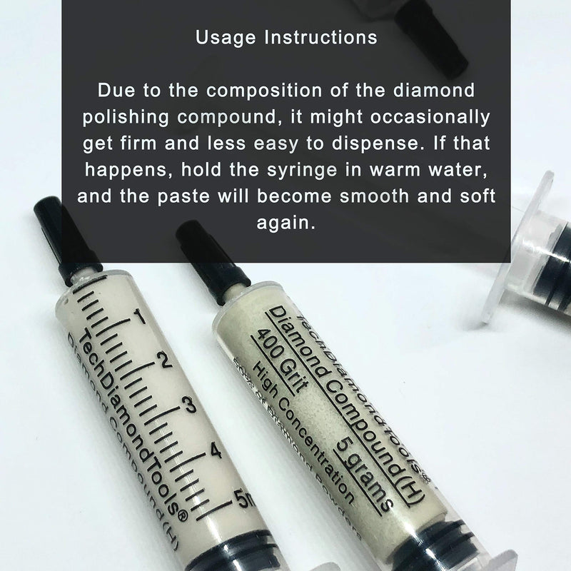 TechDiamondTools Kit of 3 Diamond Polishing Compound Polishing Paste 14000 100000 200000 Grit for Marble Glass Metal Rock Jewelry Resin Silver Gemstone 25% of Diamond Powder USA Made 200000 100000 14000 grit