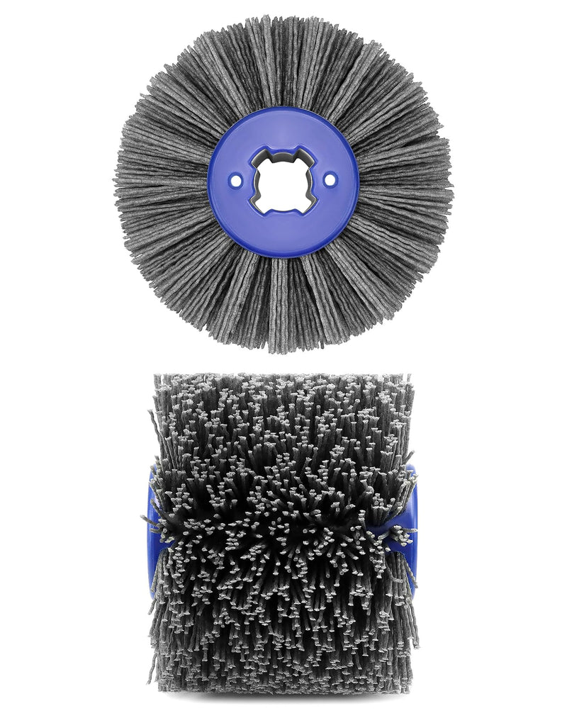 QWORK® #120 nylon brush, sanding brushes, polishing brush, for wood sanding, satin finishing machine