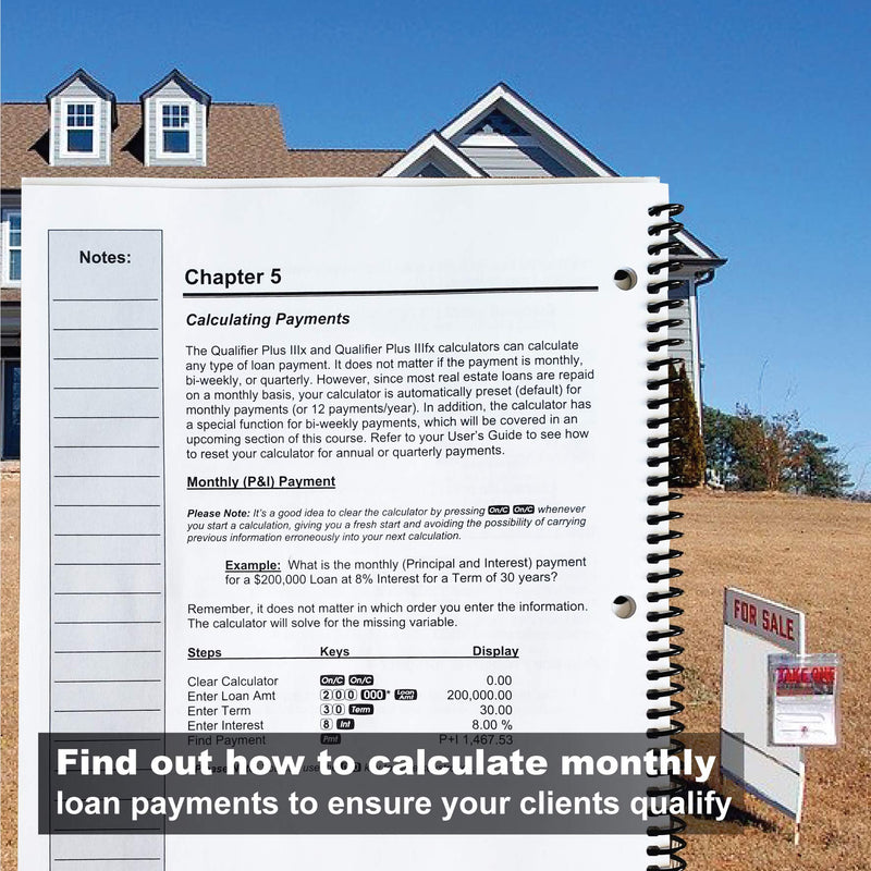 Calculated Industries 2128 Qualifier Plus Training Program Workbook for Qualifier Plus IIIx and IIIfx Real Estate Finance Calculators | 3 Modules: Basic, Comprehensive, Intro to Commercial Investment