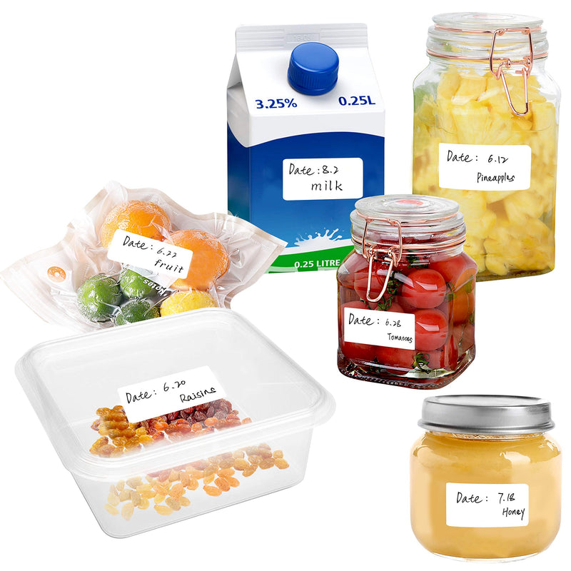 1000 Blank Removable Freezer Labels Water Oil Resistant with Perforation Line for Food Containers Jars Pantry Organization (Each Measures 1” x 2”) 1” x 2”