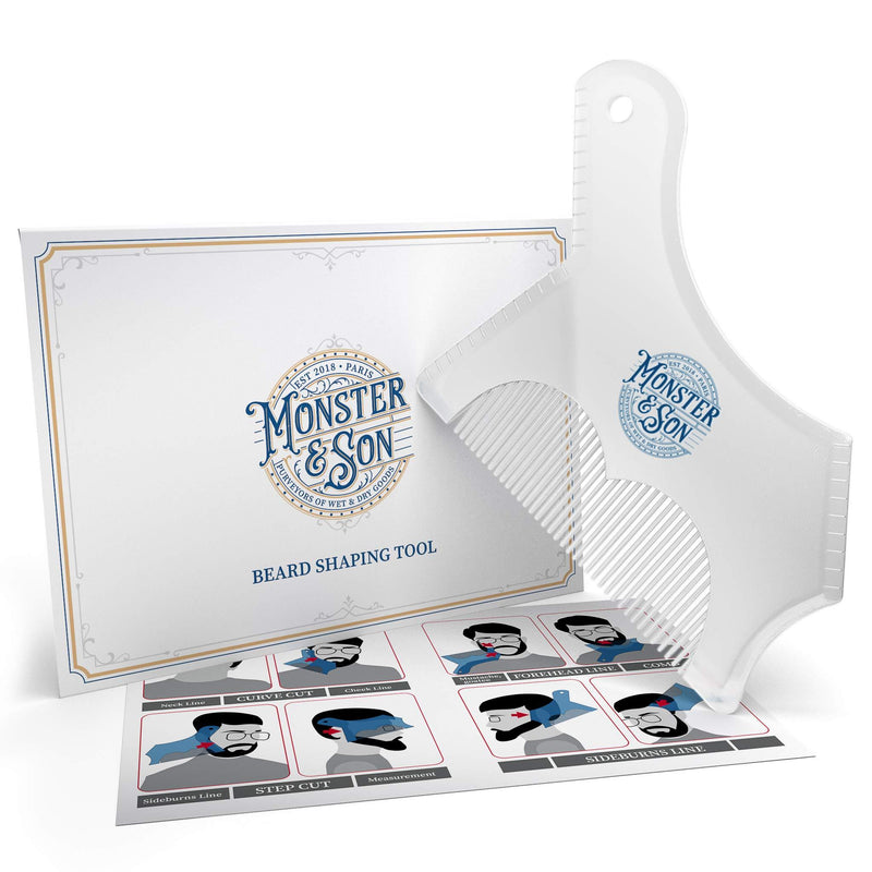 Monster&Son Beard Shaping Tool - Classic Oversized Design (Clear) Clear